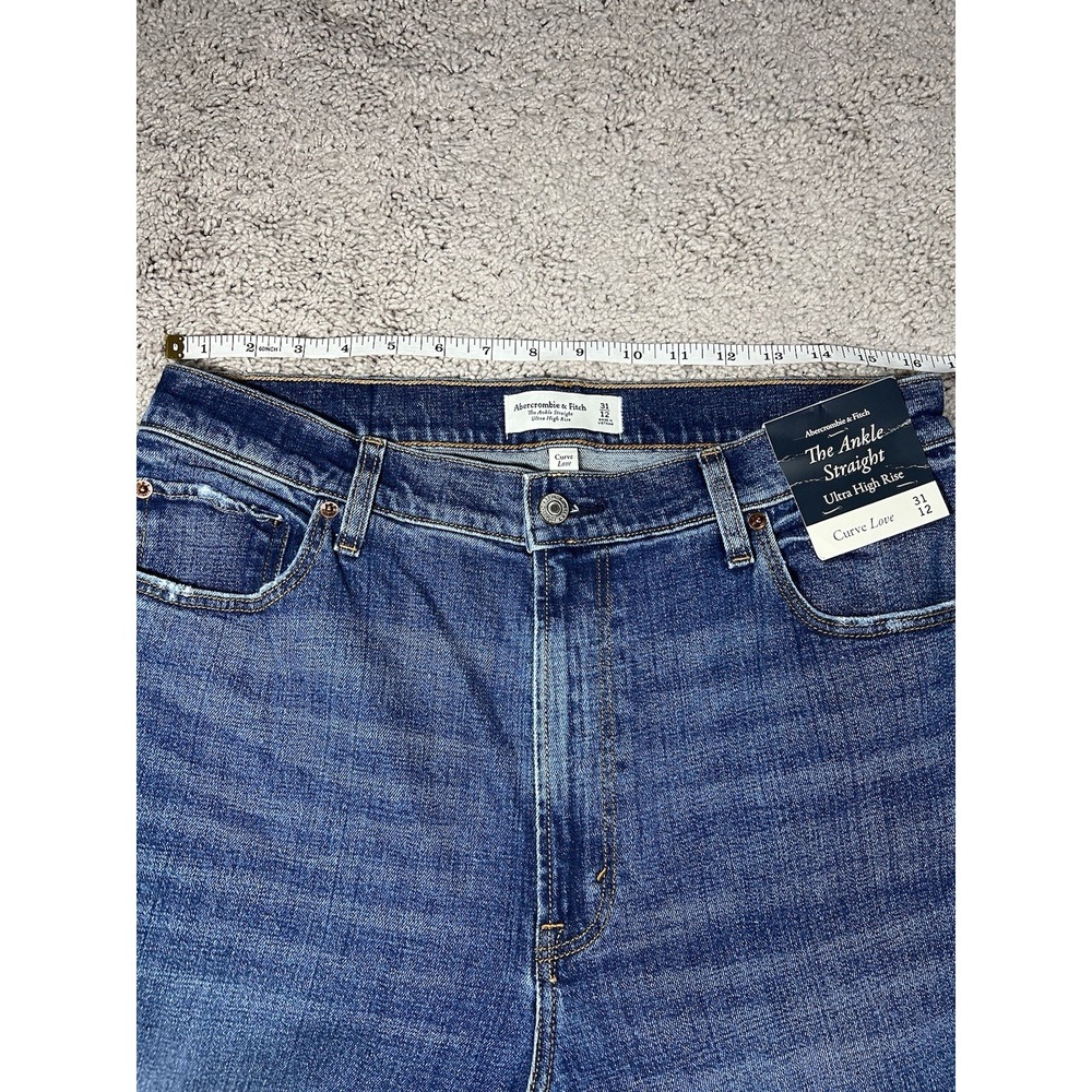 Women's Abercrombie & Fitch Ankle Straight Ultra High Rise Curve Jeans 31/12 NWT - Picture 8 of 8